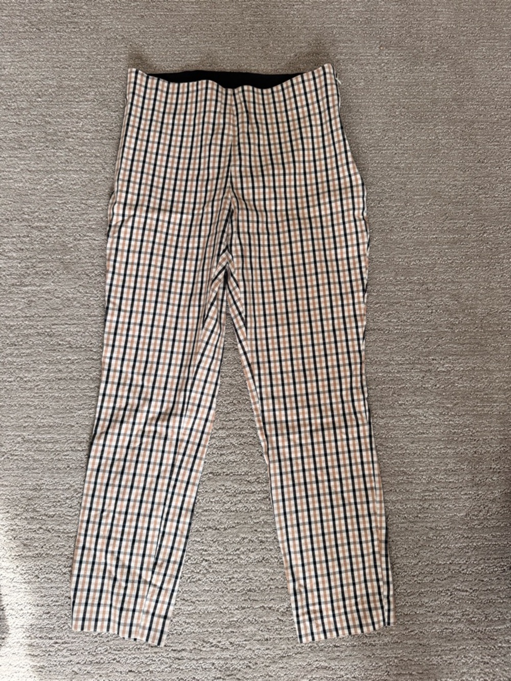 a new day Beige and Navy Plaid Slim Pants
